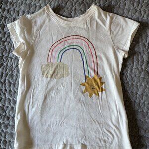 Tea Collection Over The Rainbow Graphic Tee, Ecru, Size 8